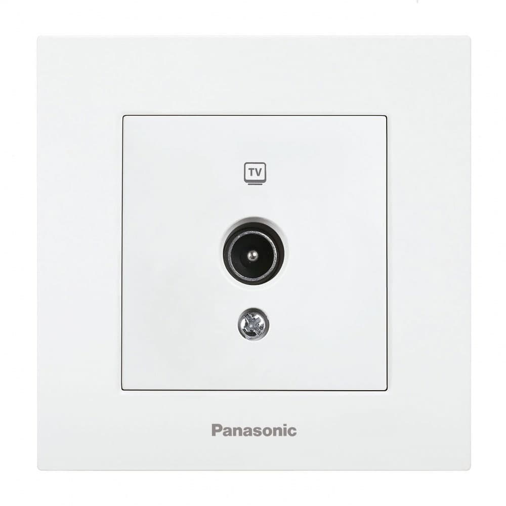 Розетка за телевизор Каре Плюс Panasonic бял