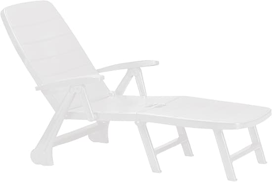 Пластмасов шезлонг Roma White 190x73x37см