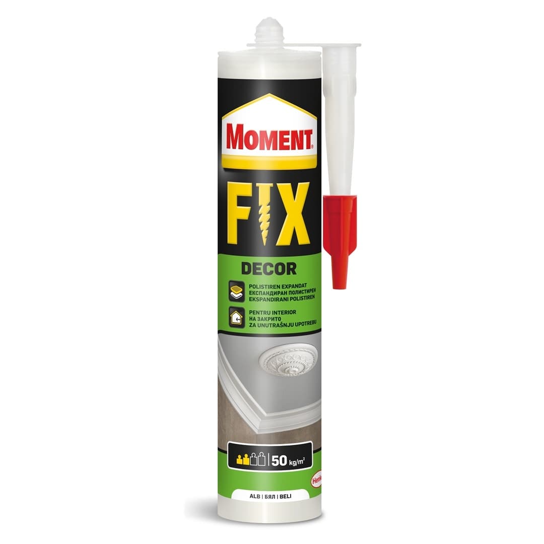 Монтажно лепило без разтворители Moment Fix Décor 380г бяло