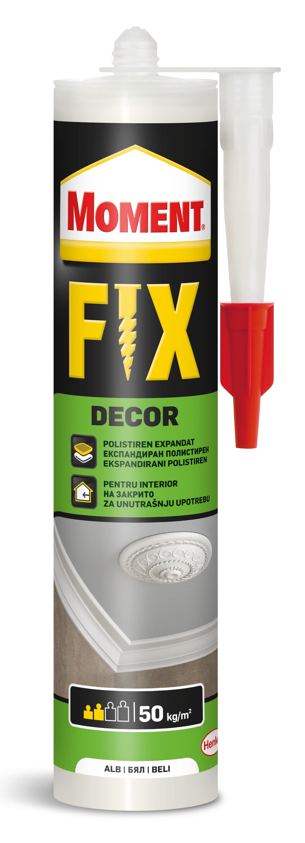 Монтажно лепило без разтворители Moment Fix Décor 380г бяло