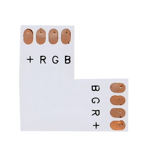 Ъглов конектор за RGB LED лента Ultralux 10мм 5 броя в пакет