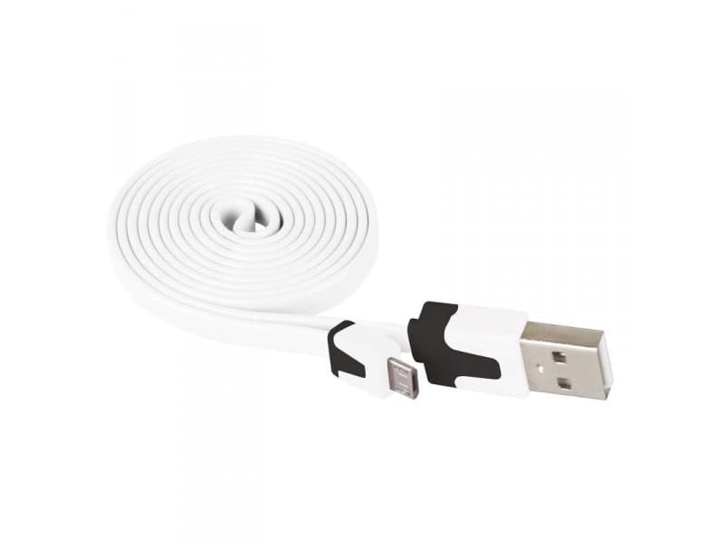 Кабел USB/USB micro бял Emos 