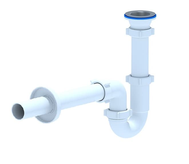 Тръбен сифон комплект с витло, тръба и розетка 1 1/4" x 32