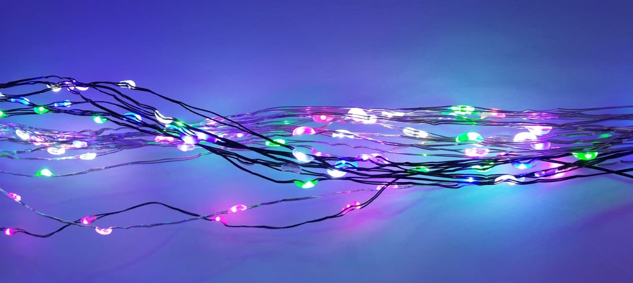 LED каскада Купър 0.6м / 60 разноцветни лампички 