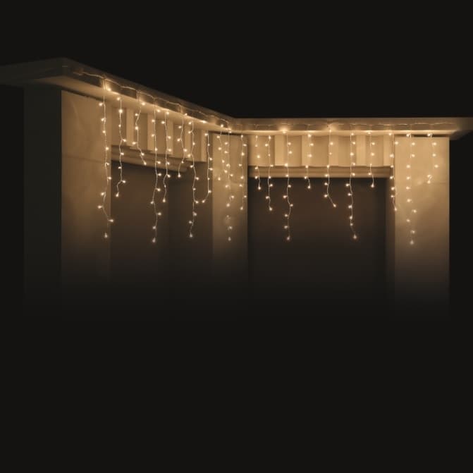 Коледни висулки 180 LED топла светлина IP44