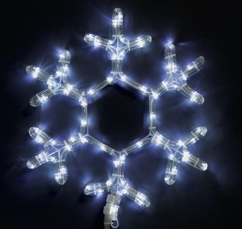 Светеща коледна снежинка 35х40см / 72 LED бели IP44