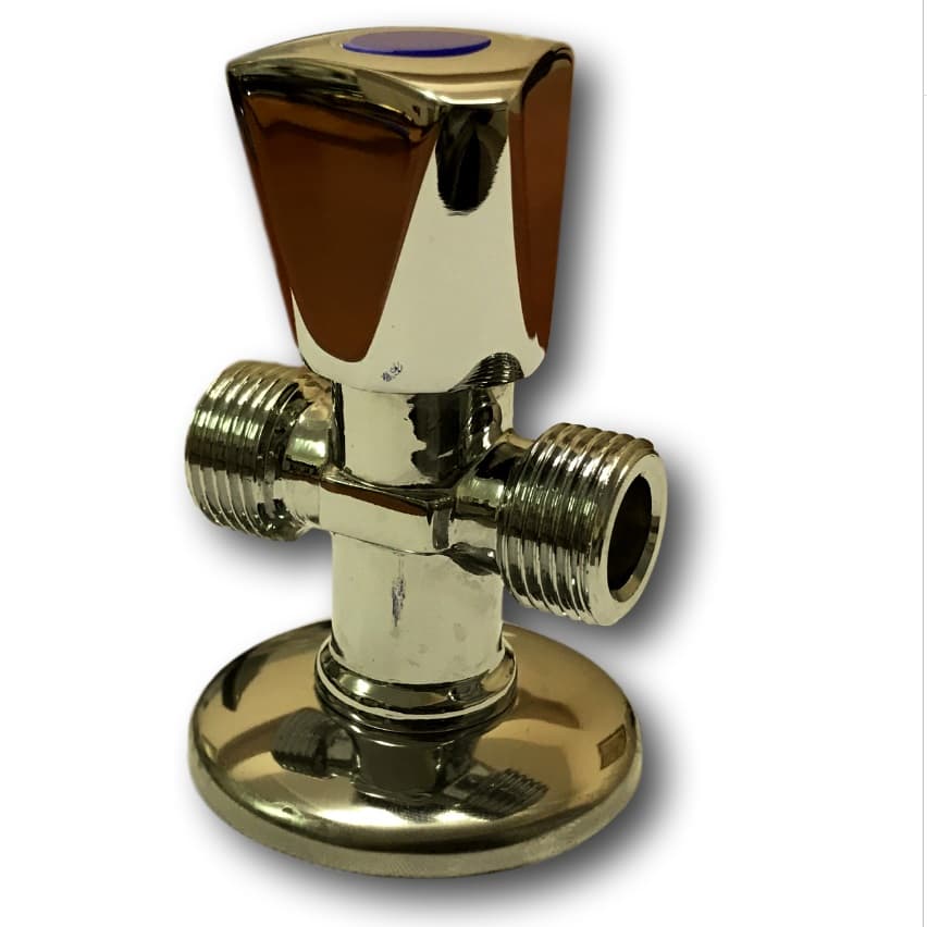 Ъглов двупътен кран 1/2"х1/2"х1/2"
