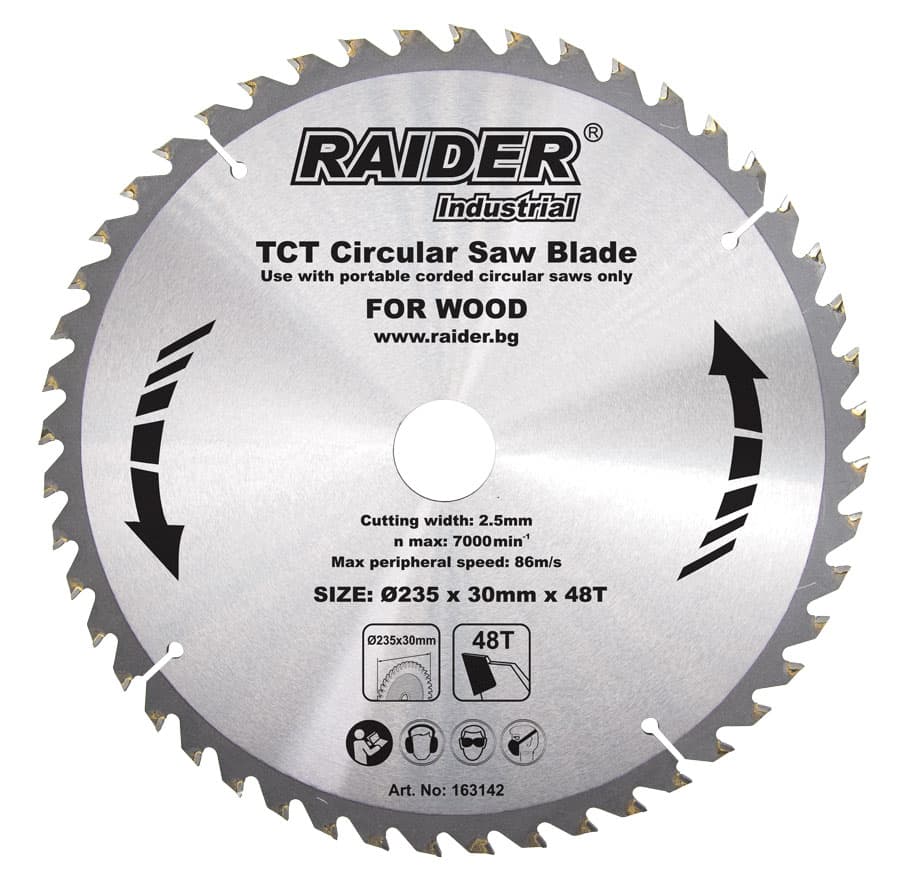Диск за циркуляр за дърво Raider Industrial RDI-CS27 / 235х48Тх30мм