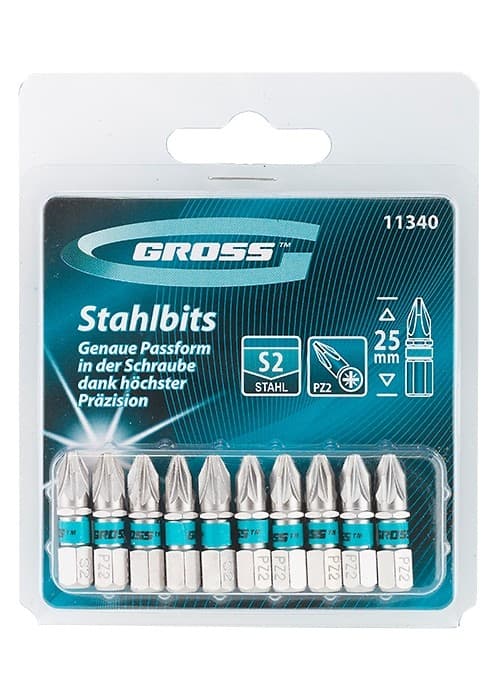 Комплект битове GROSS PZ2 х 25 мм / 10 броя