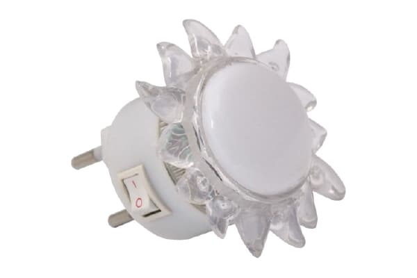 LED нощна детска лампа контакт Слънце бяла