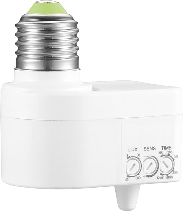 Фасунга Е27 с микровълнов сензор за движение 360' RL/SR1300/WH Lightex