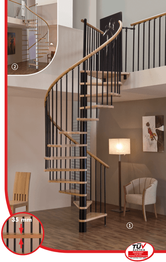 Интериорна вита стълба Dekor Black Ø160 / 3,09m