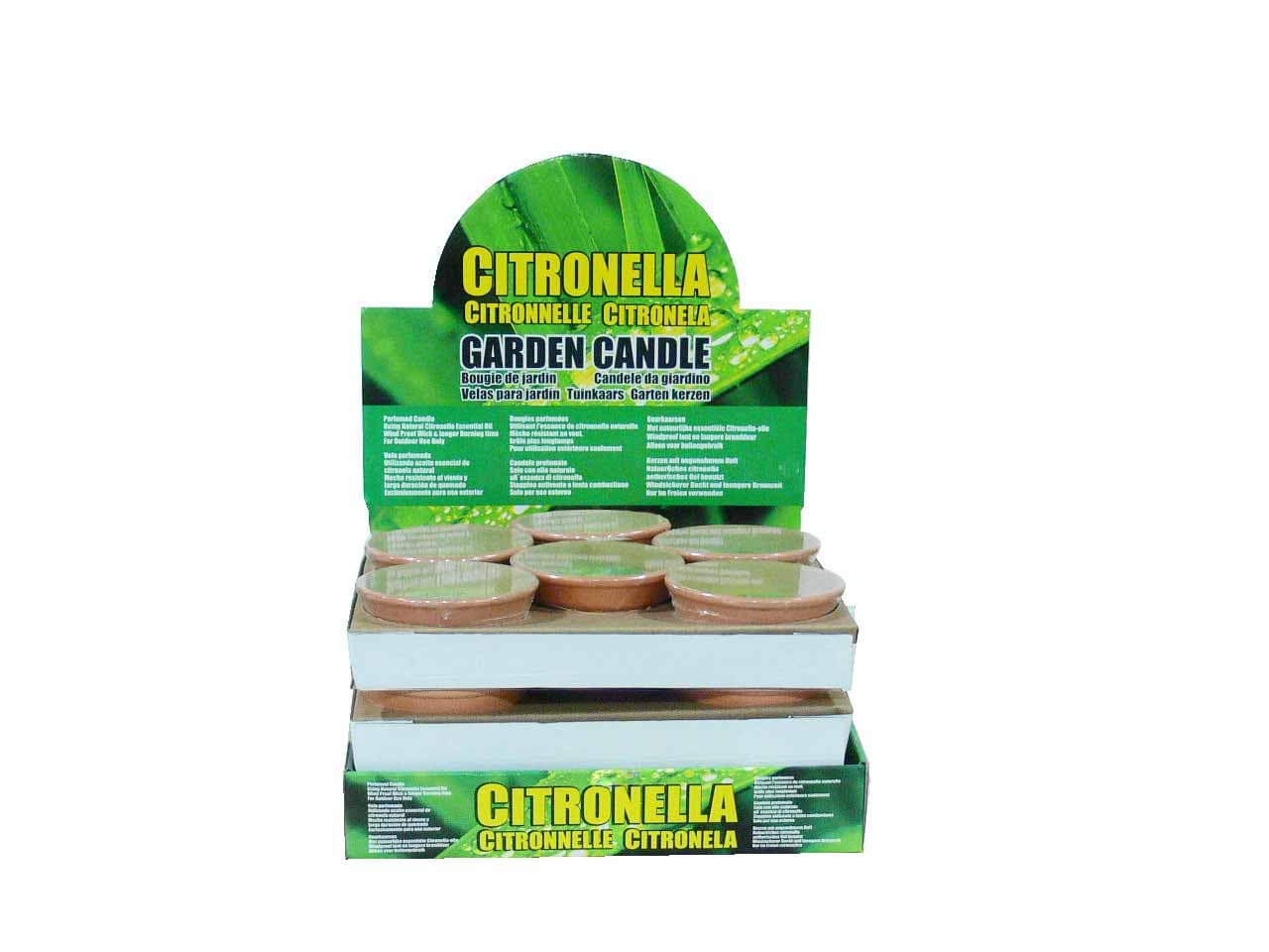 Свещ против насекоми в глинена купичка Citronella 13.5х6.2см