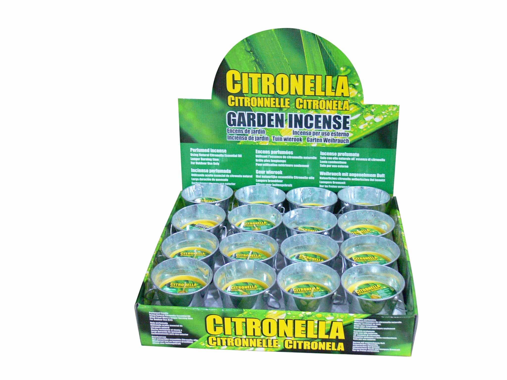 Свещ против насекоми в метална купичка Citronella 9см