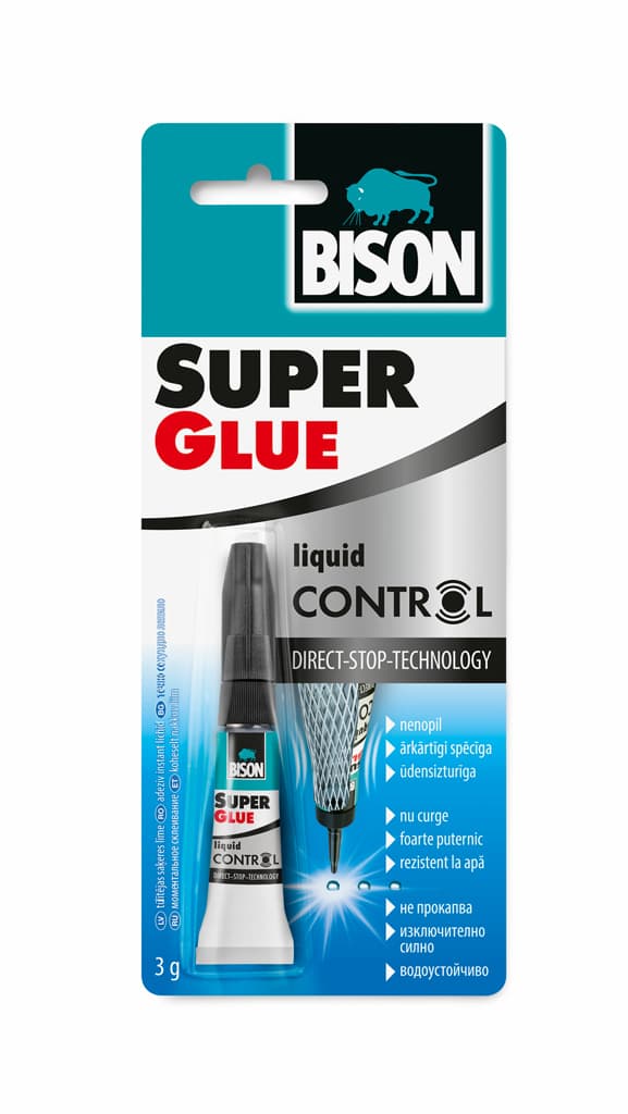 Супер лепило с контрол на капката Bison Super Glue Control ® блистер 3гр