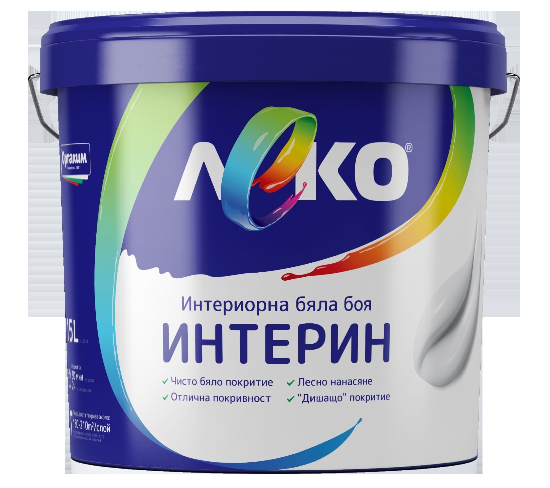 Латекс Леко Интерин 15l бял
