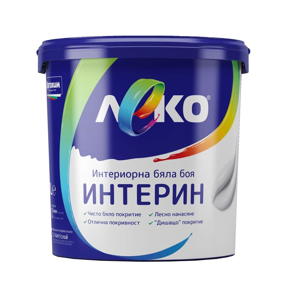 Латекс Леко Интерин НФ бял 1л