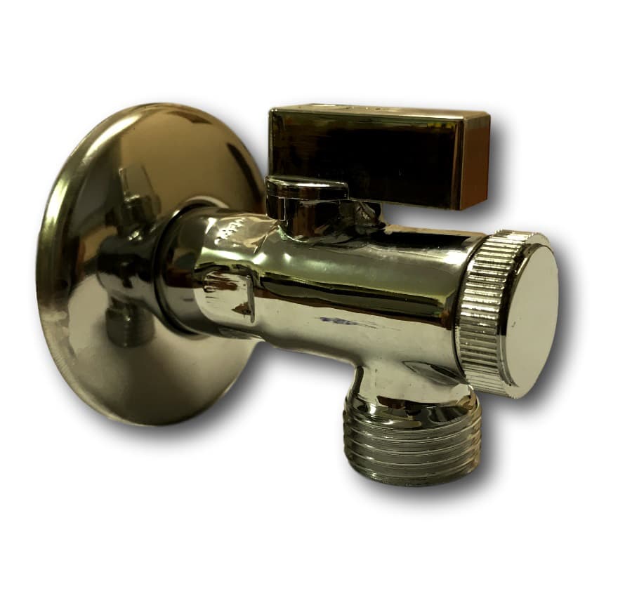  Месингов ъглов кран с вграден филтър 1/2"х1/2" CZ 0317