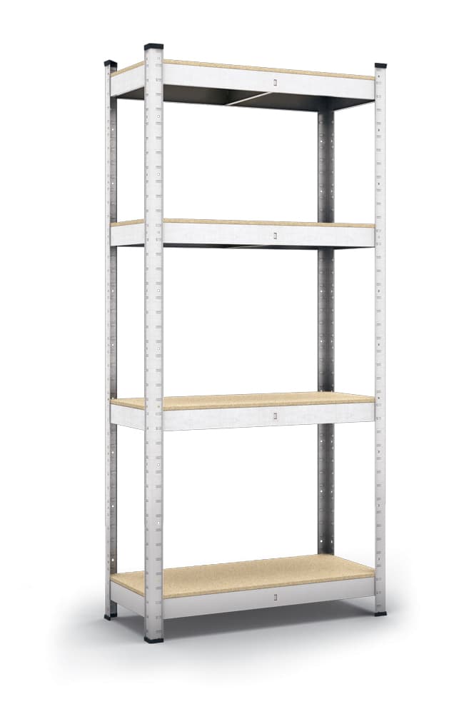 Метален поцинкован стелаж DIY Standart 4x175 / 1800х900х400 / 4 MDF рафта по 175 кг