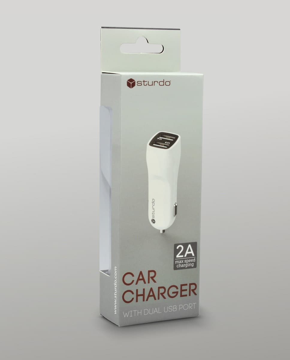 Зарядно за автомобил Sturdo Car Charger 2xUSB 2A бяло
