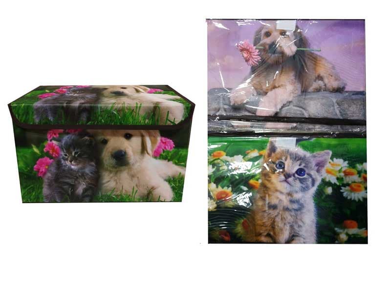 Кутия от изкуствена кожа декор Животни 