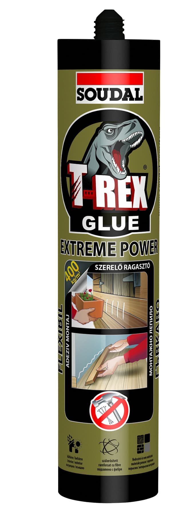 Полимерно лепило с фибри Soudal T-Rex Gold Power 