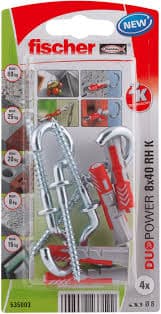 Комплект дюбел с кръгла отворена кука Fischer Duopower 8х40 RH K