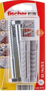 Разширяващ се дюбел комплект с винт Fischer SX 14x70 S K NV блистер