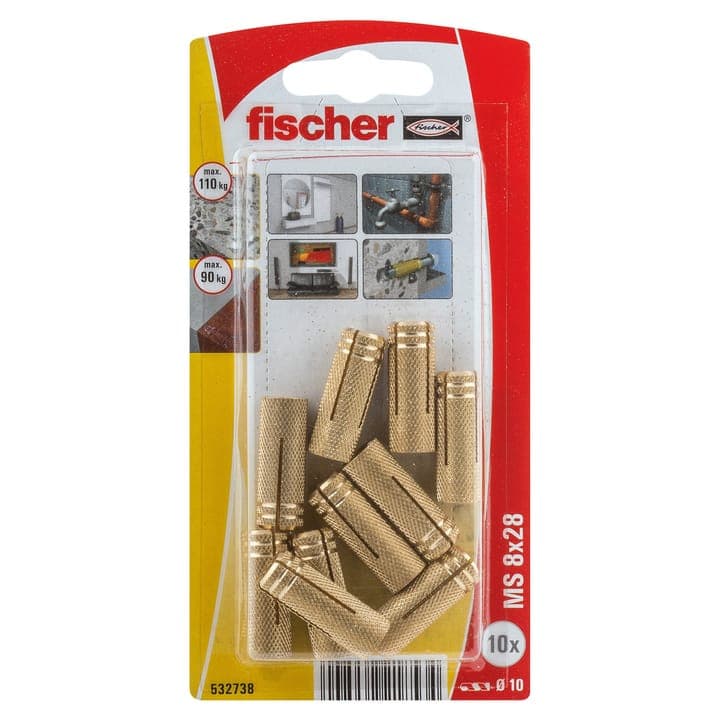 Месингов разширяващ се анкер с метрична резба Fischer MS 8x28 K NV блистер