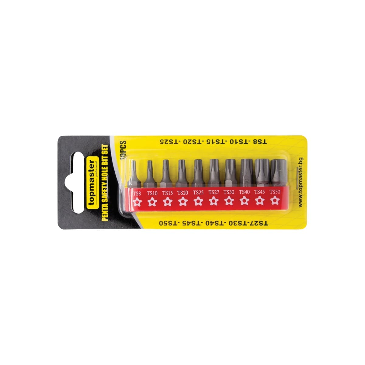 Накрайници пентаграм 1/4" 10 броя комплект TS8-TS50 TMP
