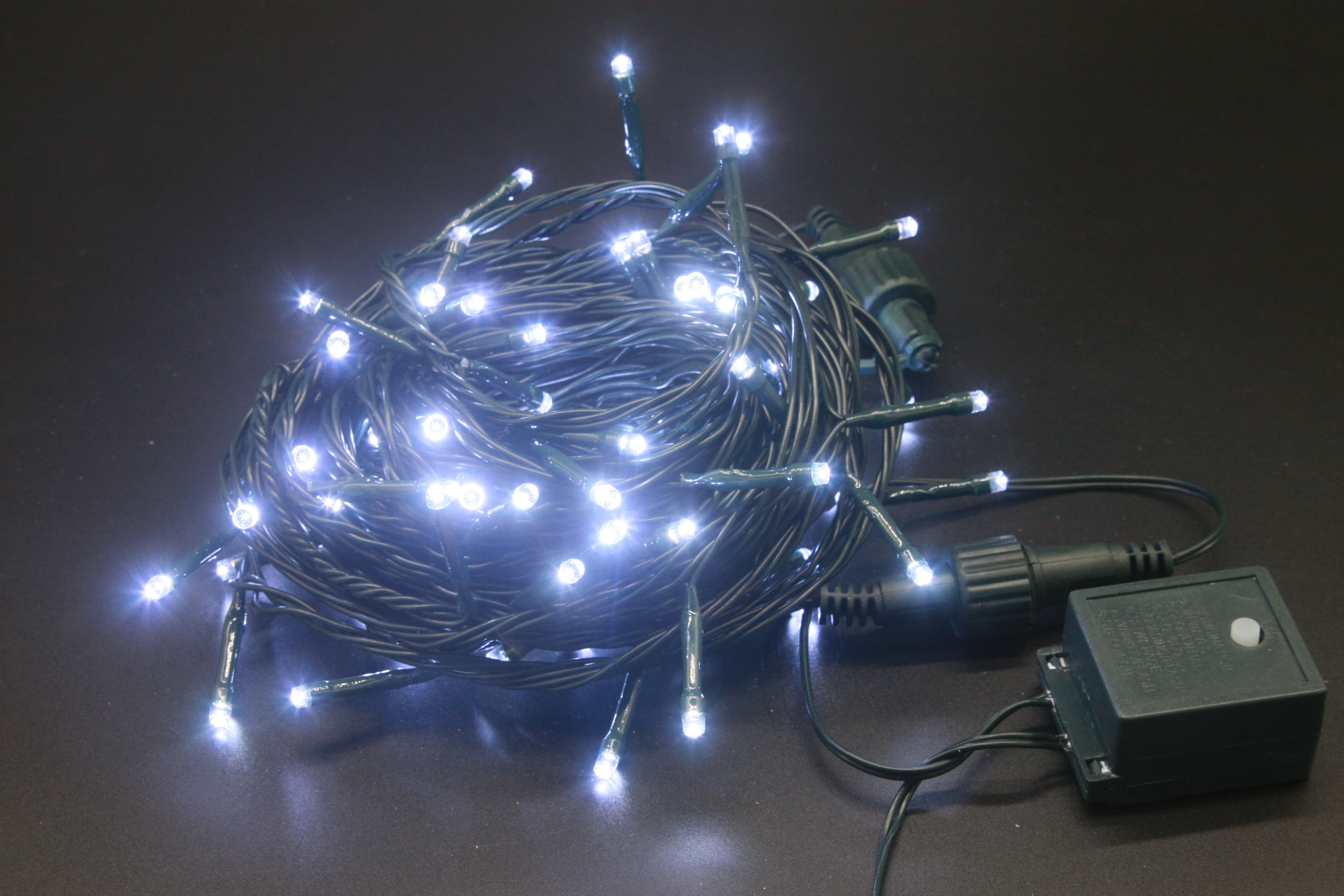 Светещ гирлянд 120 бели LED лампички