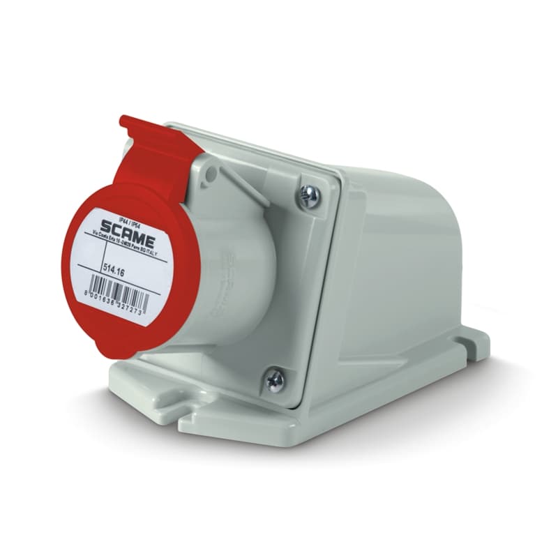 Промишлен контакт Xenia Scame 3Р+N+Е 16А IP44 сив