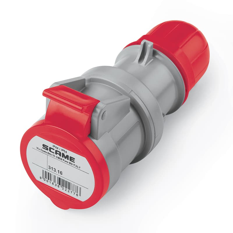 Промишлен подвижен контакт Optima Scame 3Р+N+Е 16А IP54 сив