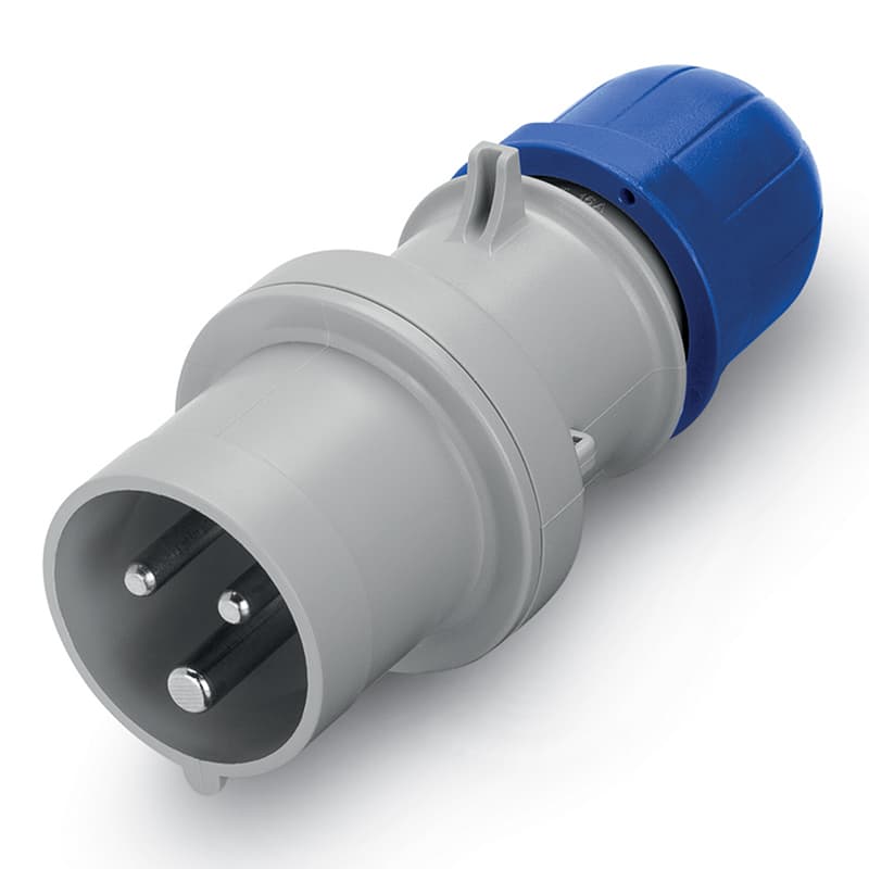 Промишлен щепсел Optima Scame 2Р+Е 32А IP54 сив