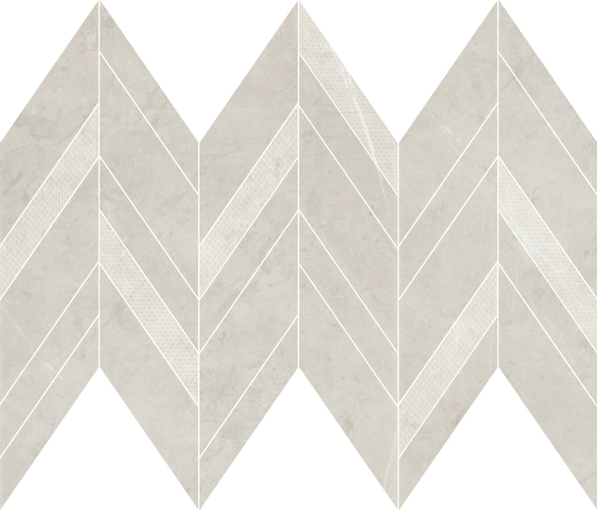 Декоративни плочки Manzila Grys Chevron Mix Mosaic Matt 25,5x29,8