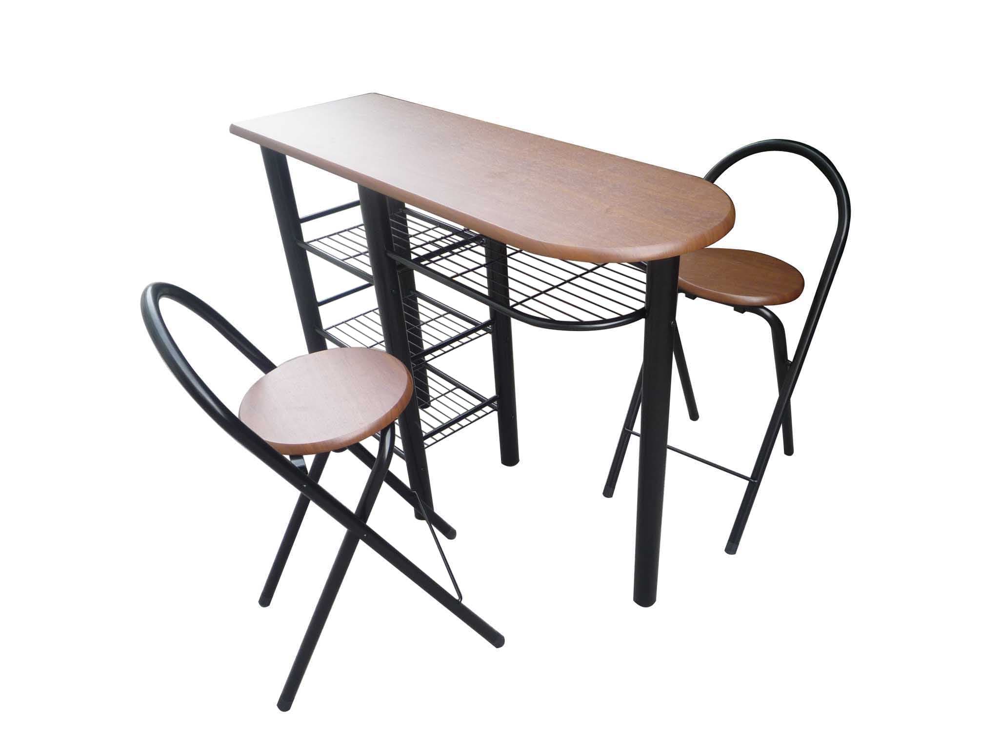 Бар маса + 2 стола Компакт HJ-XJH0061B метал / MDF 
