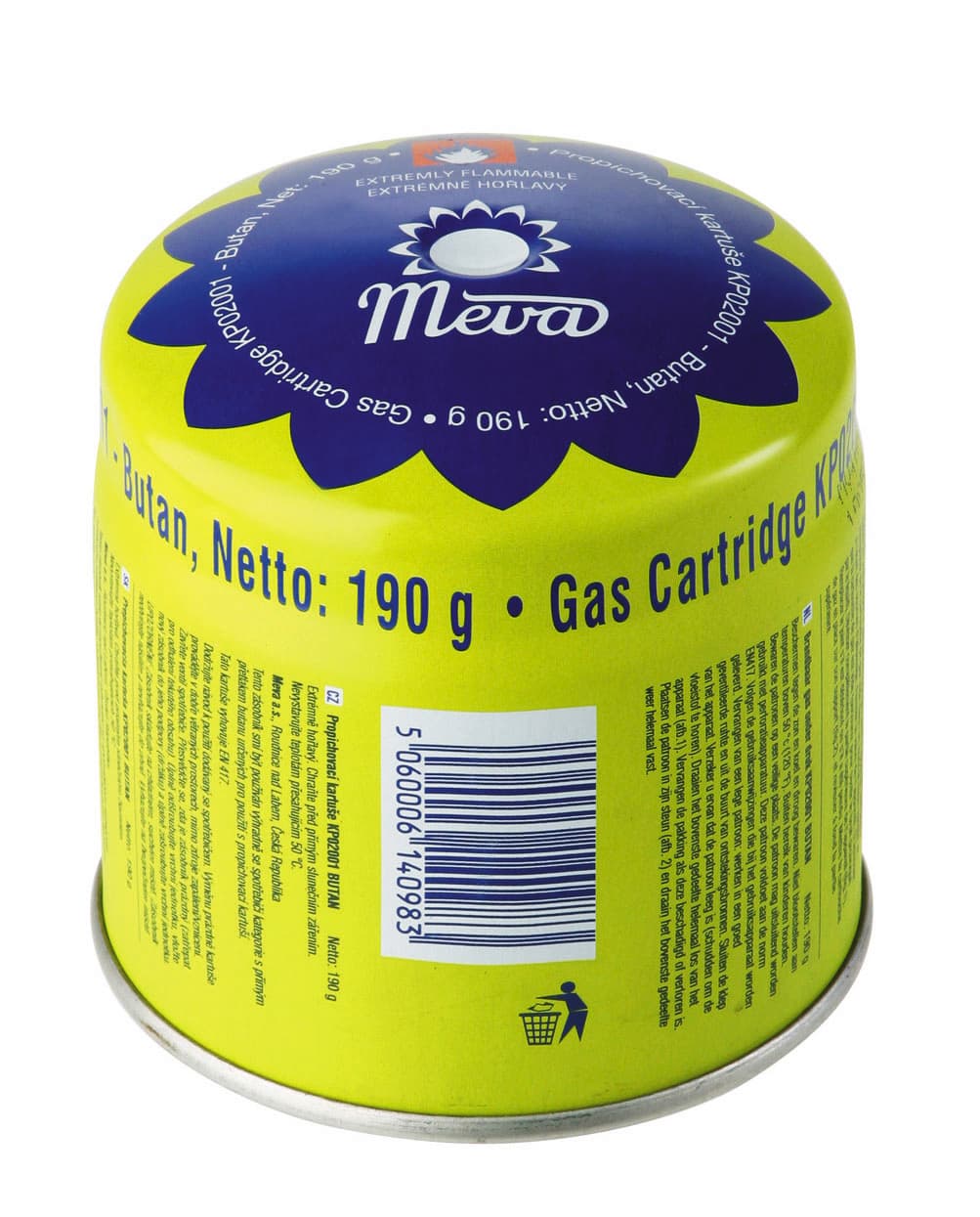 Газов пълнител с предпазен клапан / пробиваем Meva 190г