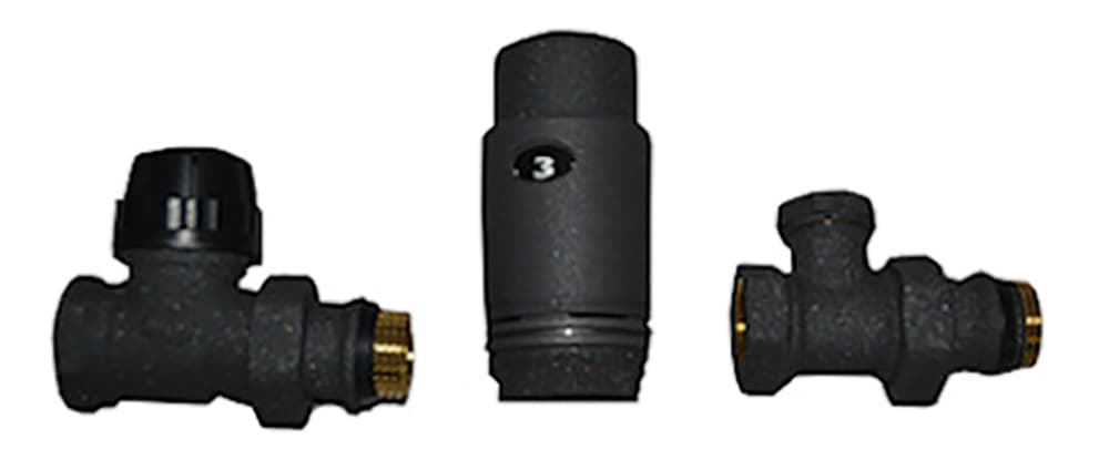 Радиаторен сет THS Thermostyle Cayman-3 black прав 1/2" 