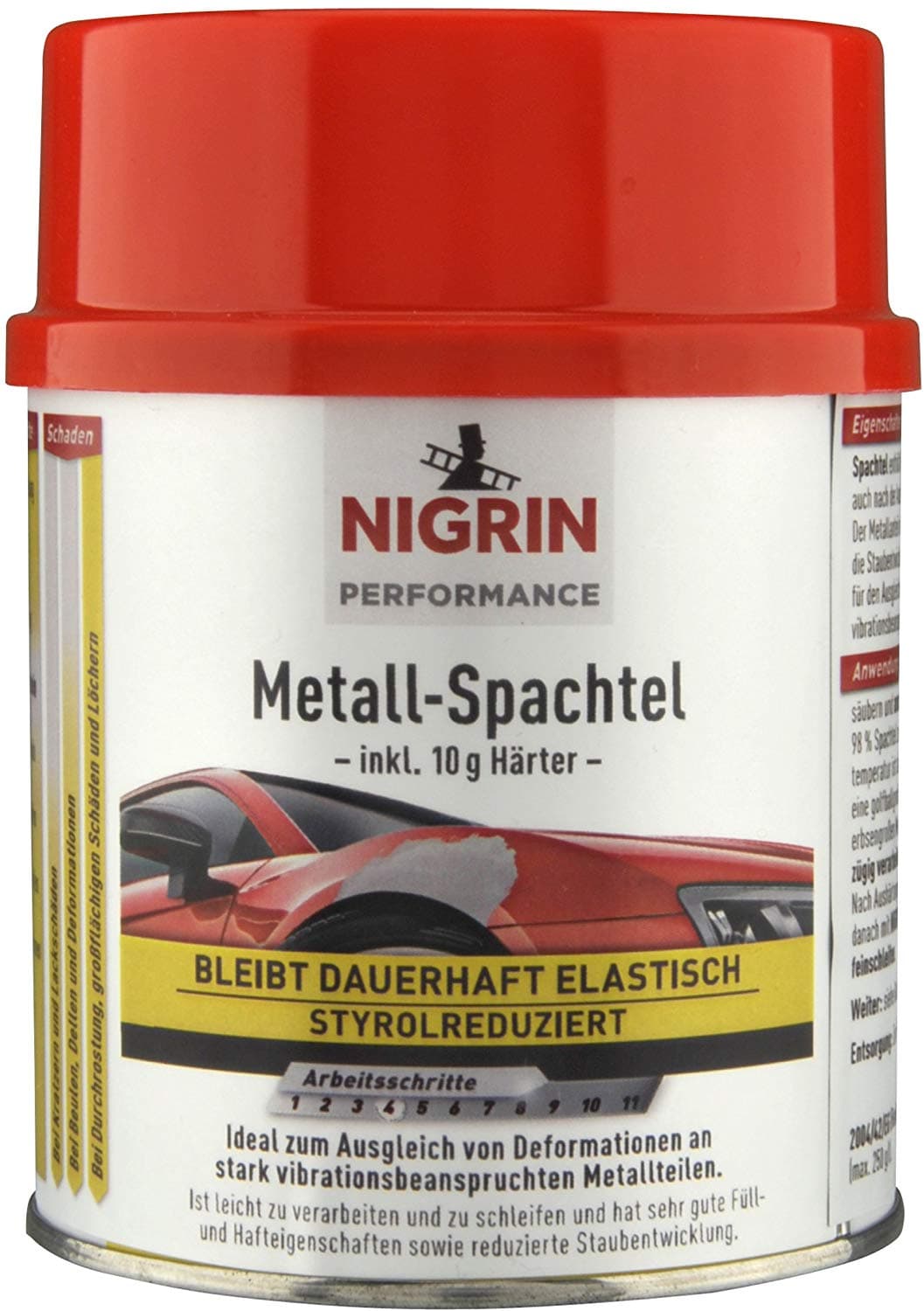 Препарат за запълване / полиестерен кит за метал Metall-Spachtel Nigrin 500г