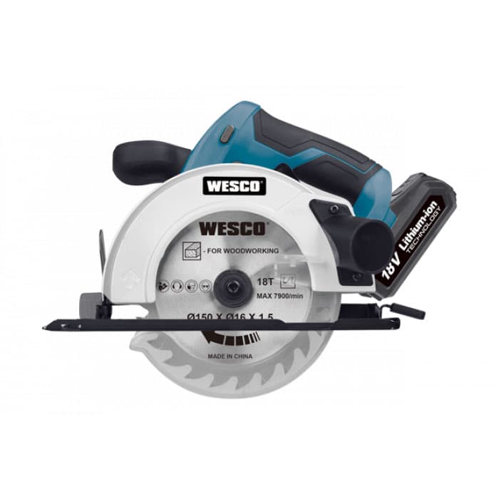 Акумулаторен циркуляр Wesco с батерия и зарядно WS2934 18V Li-Ion 1.5Ah / 150мм