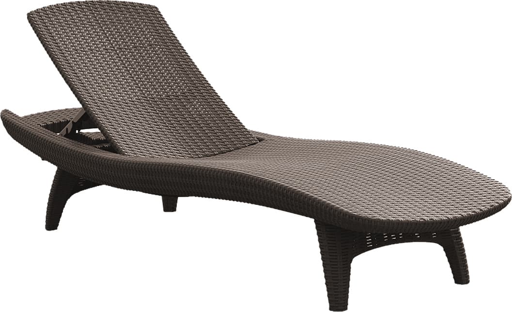 Шезлонг за плаж или градина от PVC ратан Pacific 230673 Cappuccino