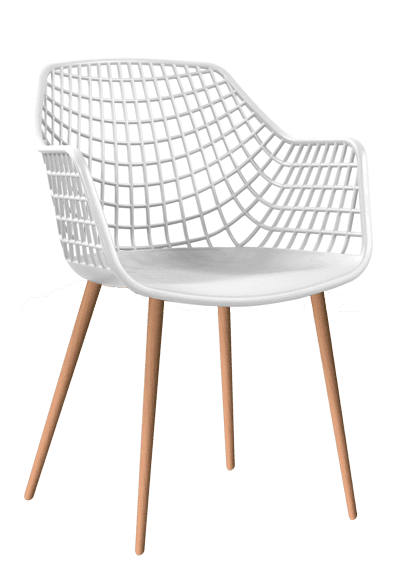 Стол Horecano Tokyo HC-42397 / 56х57х84cm бял/дърво 