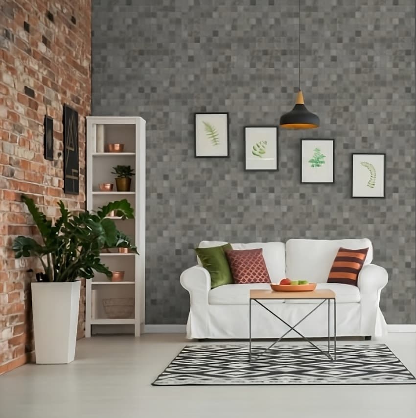 PVC ламперия Grosfillex Digital Print Mosaic Grey 260x35см
