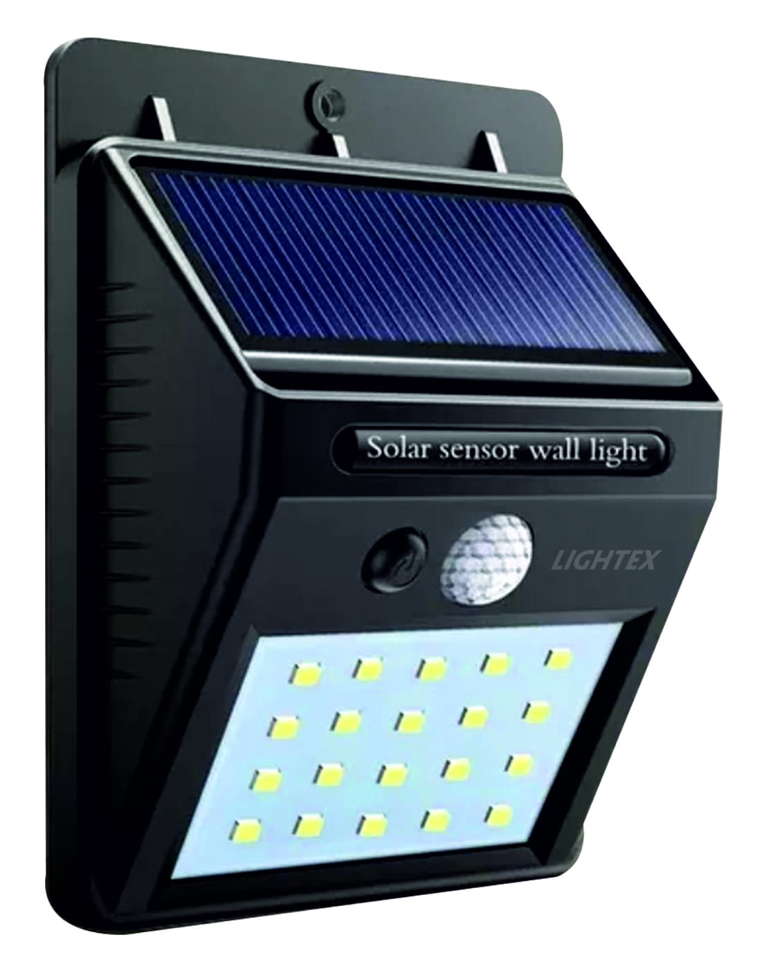LED соларен аплик със сензор Lightex 3W черен