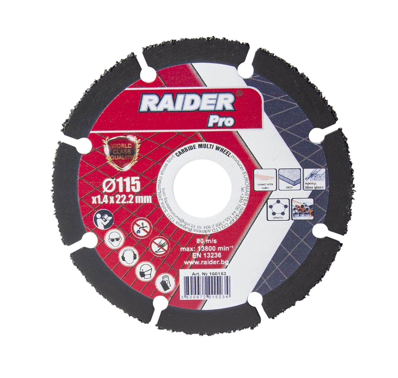 Диск за ъглошлайф Raider Carbide Multi Wheel 115х1,4х22,2мм