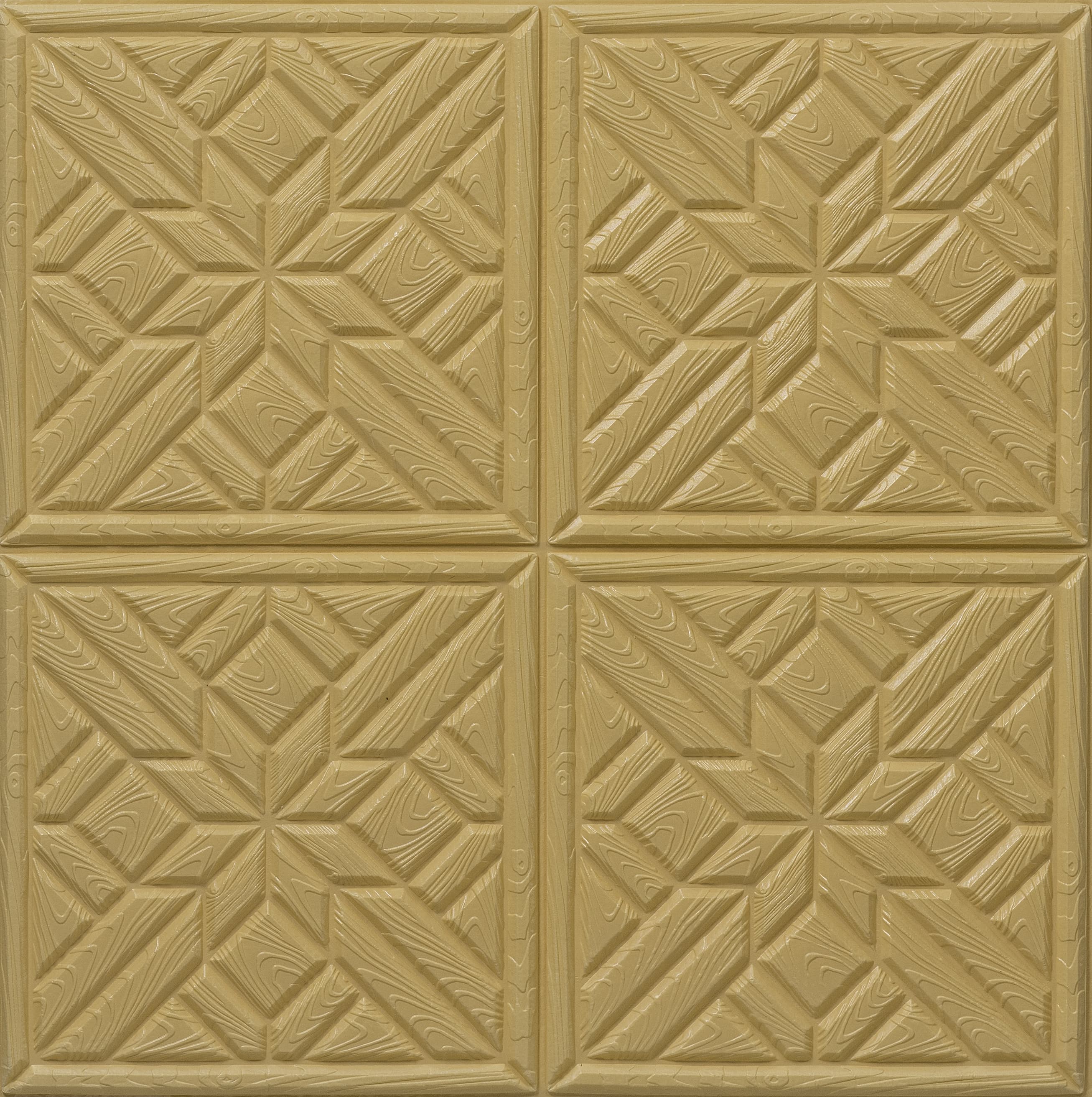 Топлоизолационно самозалепващо пано Square Wood Pattern 60x60x0,8см бежово