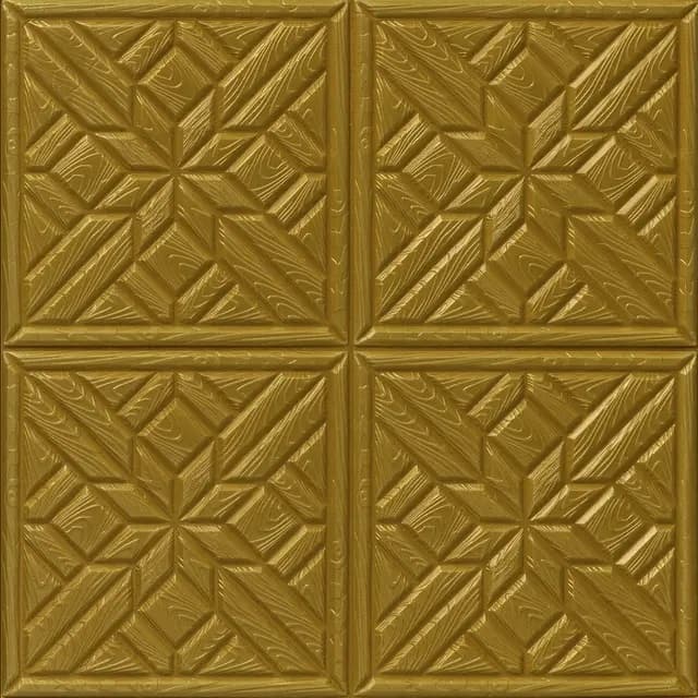 Топлоизолационно самозалепващо пано Square Wood Pattern 60x60x0,8см злато