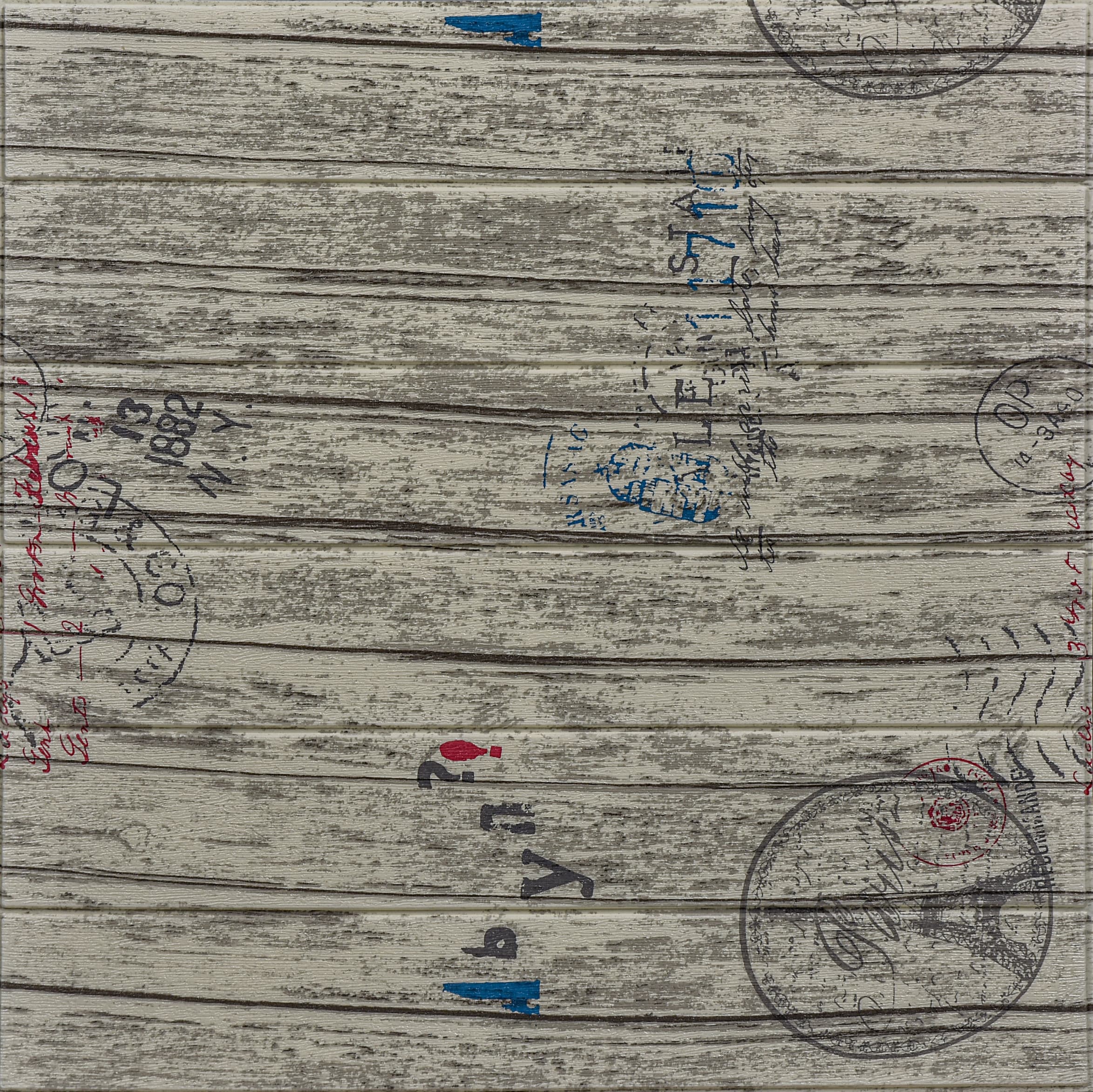 Топлоизолационно самозалепващо пано Wood Grain 70x70x0,6см дърво с печати
