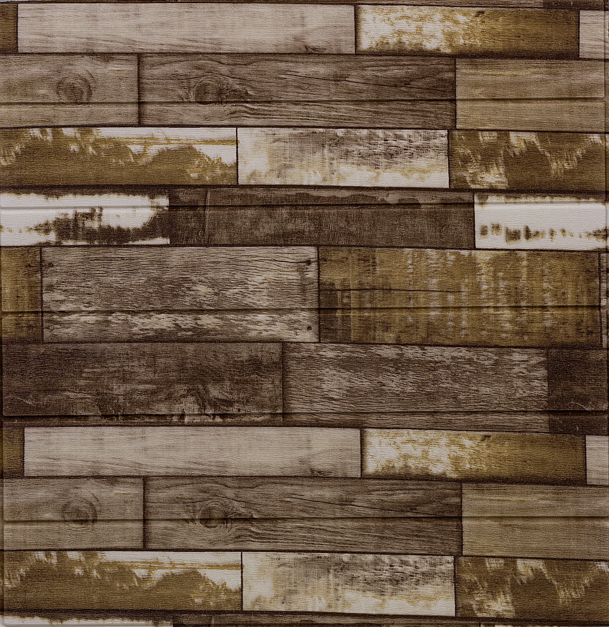 Топлоизолационно самозалепващо пано Wood Grain MS-2 / 70x70x0,6см шарени дъски