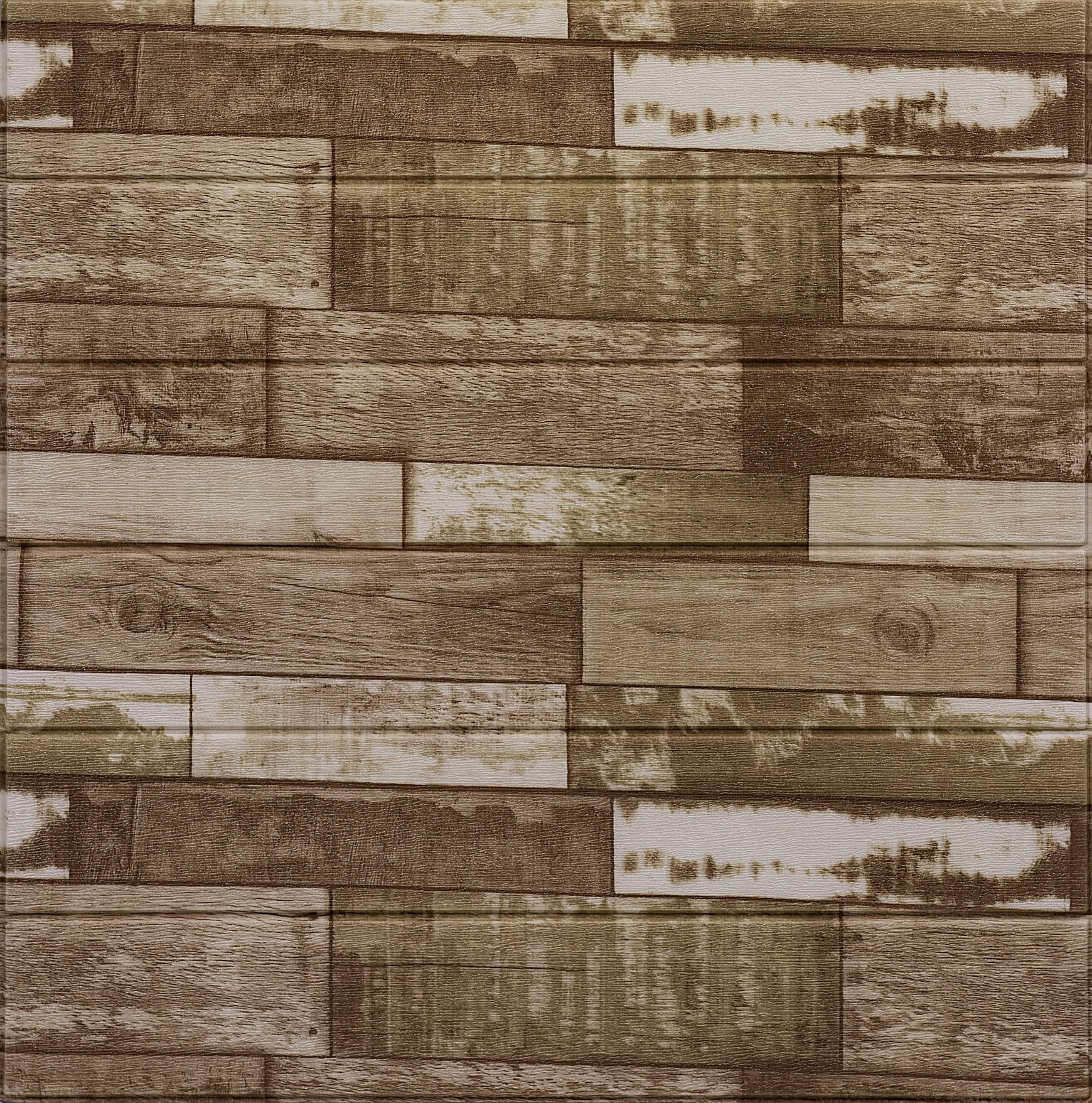 Топлоизолационно самозалепващо пано Wood Grain MS-3 / 70x70x0,6см шарени дъски